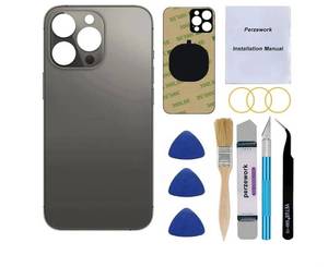 lot 37890 image: Back Rear Glass Replacement for iPhone 13 pro 6.1 inch All Carriers with Professional Repair Tool Kits (Graphite) - Retail $13