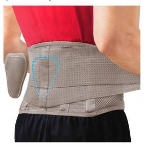 lot 37899 image: Sparthos Back Support Belt - Immediate Relief from Lower Back Pain, Sciatica, Herniated Disc - Breathable Brace With Lumbar Pad - For Men & Women - Fits 31-38 Waist (Taupe-Small, Check Sizing) - Retail $30