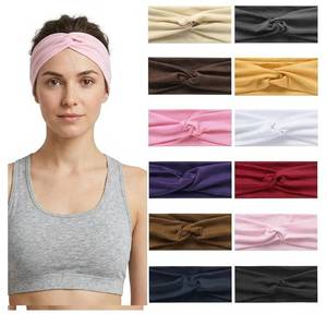 lot 37908 image: 12 Pcs Stretchy Sport Headbands for Women, Absorbed Sport Headband Soft Twist Knotted Headbands for Yoga, Workout Daily Life - Retail $9