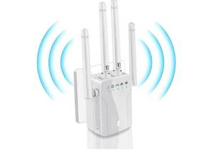 lot 37909 image: WiFi Extender Signal Booster for Home Internet Repeater Range Covers Up to 8470 Sq.ft and 45 Devices - Retail $10