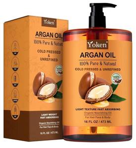 lot 37919 image: Pure Argan Oil 16 fl oz 100% Natural Cold Pressed Argan Oil for Hair Face Skin Scalp Body Care, Origin from Morocco, Unrefined Fast Nourishing Hair Oil Skin Moisturizer Carrier Oil - Retail $24