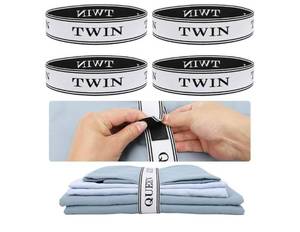 lot 37932 image: Bed Sheet Organizer Bands with Hook and Loop Adjustable Sheet Organizers and Storage Label Bands for Linen Closet-Elastic Bedding Sheet Keeper Straps for Bedsheet Sets (Twin 4PCs) - Retail $8
