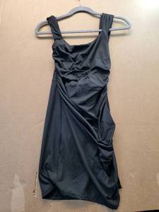 lot 38006 image: Black Draped Cocktail Dress Bow In The Back, S - Retail $20