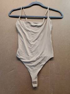 lot 38011 image: Nude Spaghetti Strap Thong Bodysuit, XS - Retail $12