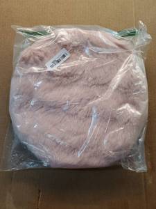 lot 38050 image: Round Faux Fur Decorative Chair Cushion  - Retail $12