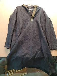 lot 38051 image: Dark Blue Embroidered Collar Tunic Kurta, XXL - Retail $25