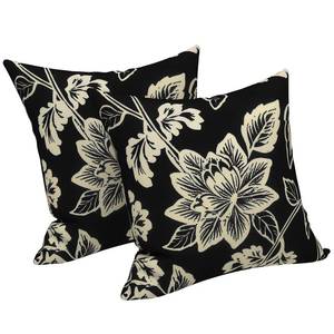 lot 7709 image: LVTXIII Outdoor Throw Pillows 16x16 Inch, Set of 2 Square Decorative Pillows with Inserts for Patio Furniture, Porch Chair, Garden Sofa, Elegant Vines Black