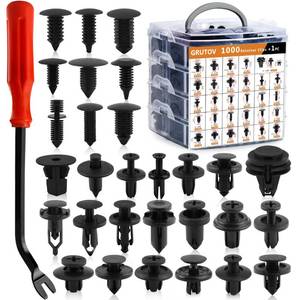 lot 7729 image: 1001PCS Car Bumper Clips Shield Retainer Clips Plastic Rivets Automotive Push Pins Assortment Xmas Tree Fasteners Kit Most Common Sizes Auto Body Push Pin with Removers for Ford Honda Chrysler GM Red