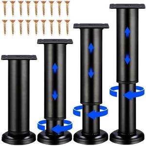 lot 7762 image: Olldag 4PCS Adjustable Furniture Couch Cabinet Legs 4.72-7.48 Inch with 18 PCS Screws, Heavy Duty Adjustable Height Replacement Legs for DresserSofaBedChair, Legs for Furniture Set of 4 (Black)