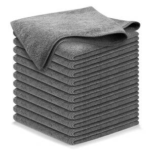 lot 7776 image: USANOOKS Microfiber Cleaning Cloth Grey - 12 Pcs (12.5x12.5) - High Performance - 1200 Washes, Ultra Absorbent Microfiber Towel Weave Grime & Liquid for Streak-Free Mirror Shine - Car Washing Cloth