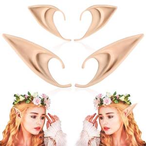 lot 7782 image: FRESHME Fairy Pixie Elf Ears - Short and Long Style Cosplay Pointed Silicone Ears Halloween Costume Renaissance Accessories Vampire Ears Christmas Dress Up Makeup Party Fairycore Accessories