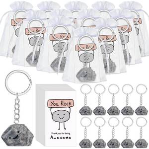 lot 7797 image: Gemscream 50 Set Inspirational You Rock Gifts Bulk Smile Stone Keychain with Thank You for Being Awesome Rock Card Employee Appreciation Gift for Office Coworker Staff Volunteer Team Teacher Nurse