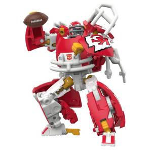 lot 7798 image: Transformers NFL Kansas City Chiefs KC-59, 5.5-Inch Action Figure Changes from Robot to Helmet, Football Toys for Ages 8