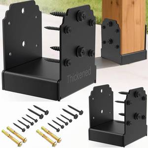 lot 7801 image: Heavy-Duty 6x6 Post Base Bracket for Concrete, 10,000 lbs Capacity Surface Mount Deck Anchor with Hidden Fasteners, Wood Post Hardware for Outdoor Pergola, 2-Pack