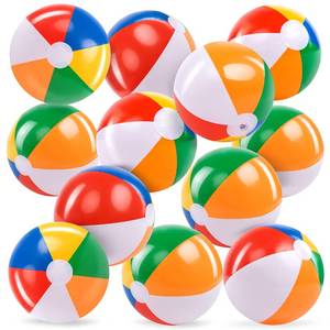 lot 7808 image: JOYIN 12-Pack 12 Beach Balls - Bulk Classic Beachball Inflatable Swimming Pool Toys for Games Adults Kids Birthday Party Supplies Combo Set, Rainbow Color Blow Up Luau Decorations Favors Gifts (12)