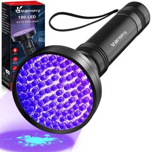 lot 7810 image: Vansky Black Light UV Flashlights, Ultra Bright 100 LED 395nm Ultraviolet Blacklight Detector for Dog Cat Pet Urine, Dry Stains and Bed Bug, Matching with Pet Odor Eliminator