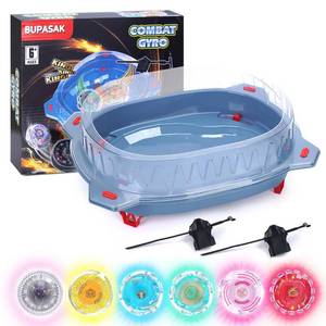 lot 7812 image: BUPASAK Light Ignite Spinning Tops Battle Set, with Stadium, 6 Light Ignite Spinning Tops, and 2 Launchers, Toys for 6 Year Old Boys & Girls & Up (Amazon Exclusive)