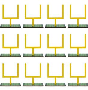 lot 7816 image: 12 Pcs Football Goal Post Table Centerpieces, Wooden Sports Party Decorations with Vivid Yellow Goal Posts, 4.33 x 3.94 in for Game Day Events, Celebrations, Desk Ornaments