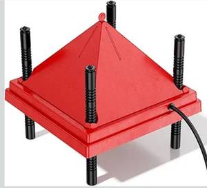 lot 7823 image: ZenxyHoC Brooder Plate for Chicks with Anti-Roost Cone, Chick Brooder Heater Red 10 x 10 with Constant Temperature