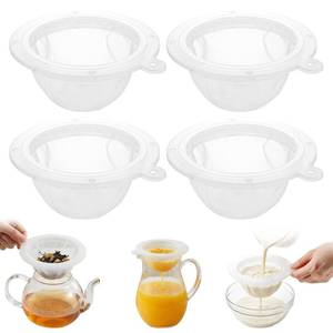 lot 7832 image: WMKGG 4PCS Fine Mesh Strainer, 5 Inch plastic strainer for Oils, Juice, Wine, Coffee, Milk, Tea, Powder,Nut Milk,Honey(200100 Mesh)