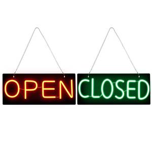 lot 7842 image: Led Open Signs for Business, Open and Close Double sided Witching, Powered by 5V USB, And Adjustable Bright, Neon Sign for Storefront Window Glass Door Shop Store Florists Bar 15.7 X 7