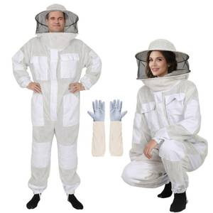 lot 7844 image: Upgraded Bee Suit for Men & Women Sting Proof, Thickened Ventilated Beekeeper Suit with Gloves & Round Veil, Full Protection Beekeeping Suits(XL 57-511)