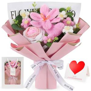 lot 7845 image: Tenn Well Crochet Flower Bouquet, Crochet Knitted Tulip Gift Artificial Flowers for Mothers Day, Birthday, Graduation, Anniversary and Home Decor