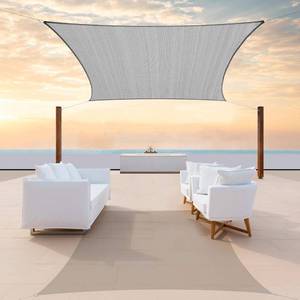 lot 7849 image: ColourTree 14 x 14 Grey Sun Shade Sail Rectangle CTSLR14 - Canopy Mesh Fabric UV Block UPF50 - Commercial Heavy Duty - 190 GSM (We Make Custom Size)