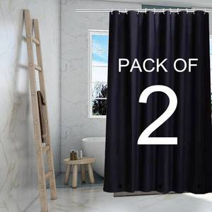 lot 7853 image: TIKABC Black Shower Curtain Liner, 4G PEVA Shower Liner, Plastic Peva Waterproof Shower Curtains, 72x72 inch with Grommet Holes 3 Magnetic Weights
