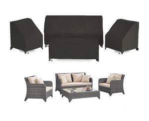 lot 7854 image: MaWGcowerd Patio Furniture Cover-420D Oxford Cloth Sofa Table Chair Waterproof Cover, 4 Piece Set of Outdoor Garden Patio Furniture Waterproof Dustproof Sunscreen Cover