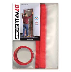 lot 7863 image: ZIPWALL ZipDoor ZDS Standard Dust Barrier Zipper Door Kit, 1 Pack, Red