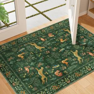 lot 7886 image: DUKINO 2x3 Rug, Washable Animal Rugs for Entryway, Non Slip Indoor Door Mat, Soft Low Pile Small Area Carpet for Entrance, Bedroom, Kitchen, Laundry, Bathroom, Green