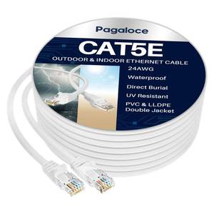 lot 7899 image: Cat5e Ethernet Cable 75FT, High Speed Patch Internet Cord with Standard RJ45 Connector, Long White Snagless Cat 5e Cable, Indoor & Outdoor, UTP Network LAN Wire for PC, Router, Modem, TV, PoE, PS5