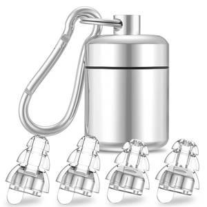 lot 7954 image: High Fidelity Concert Earplugs for Concerts Musicians Earplugs for noise reduction 24db Advanced Filter Technology Ear Protection for Music Festivals,DJs, Nightclub, Drummers - 2 Pairs-Silver