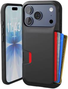 lot 7959 image: Smartish� iPhone 17 Pro Wallet Case - Wallet Slayer Vol. 1 Slim  Protective Credit Card Holder - Drop Tested Hidden Credit Card Slot Cover for Apple iPhone 17 Pro - Black Tie Affair