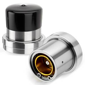 lot 7967 image: Racewill 2.441 Trailer Wheel Bearing Protectors, Chromed Stainless Steel Axle Bearing Protective Kits with Auto Check & Dust Cap for Boat Trailer, Utility Trailer, Snowmobile, RV and ATV - 2 Pack