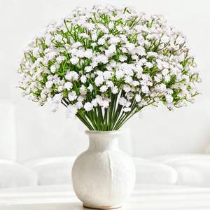 lot 7970 image: Cherica 20 Pcs Real Touch Babys Breath Artificial Flowers, White Fake Flowers Baby Breath Flowers Artificial Bulk with Stems Branches for Vase Wedding Party Garden Home Decor Centerpiece Arrangements