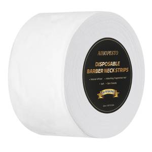 lot 7973 image: Neck Strips Professional Non-Woven Fabric Tape - 100 Count Electrostatic Adsorption Disposable Haircut Paper Neck Band for Barbers and Hairstylists Salon Accessories