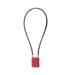lot 7994 image: 4-Digit Combination Cable Padlock with 12 inch (30 cm) Flexible Steel Cable, Small Lock for Locker,Luggage, Backpack,Cabinet,Gym Bag,Toolbox,Travel,Red,Black Rope (1, 50cm(20 inch Cable))