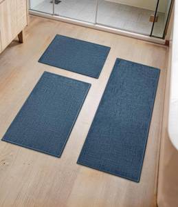 lot 9007 image: YIHOUSE Bathroom Rugs Sets 3 Piece Blue, 16x2416x3216x47in