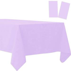 lot 9012 image: 2 Pack Plastic Tablecloths Disposable Table Covers Plastic Table Cloths for BBQ Picnic Birthday Wedding Parties Waterproof and Oil-proof Table Cloth Light Weight Light Purple TableCover 54 x 108 In