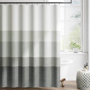 lot 9016 image: jinchan Ombre Cloudy Grey Striped Shower Curtain Waterproof Fabric Shower Curtains for Bathroom Gradual Color Minimalist Design Modern Neutral with 12 Hooks 70x72 Inches