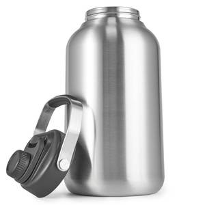 lot 9051 image: One Gallon Water Bottle, 128oz Stainless Steel Insulated Water Bottle For Hot & Cold Drinks, BPA-Free, Wide Mouth, Leak-Proof Big Water Jug With Handle For Sports, Travel, Hinking & Camping, Silver