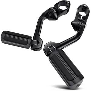 lot 9052 image: Benlari Highway Pegs,1.25 Highway Footpegs 304 Stainless Steel Adjustable Long Angled Fit for Harley Davidson Touring Street Glide Road Dyna Sportster Softail fits 1-14(32mm) Engine Guard Black
