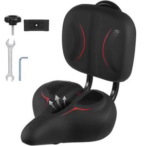 lot 9061 image: yeesport Oversized Ergonomic Bike Seat with Adjustable Backrest, Wide Bicycle Saddle Cushion for Comfort Riding, Padded Support Design for Tricycles, Cruiser Cycles, Exercise and Ebike Use