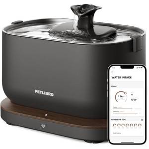 lot 9063 image: PETLIBRO Cat Water Fountain, App Monitoring Pet Fountains for Cats Indoor with Stainless Steel Tray, 2.5L84oz Dockstream Automatic Water Dispenser for Drinking, 2.4G Wi-Fi Smart Bowl Inside