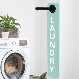 lot 9072 image: MorningRo Laundry Room Sign Decor Drying Rack Organization Laundry Room Wall Mounted Hanger Rack Farmhouse Swing Arm Rods Clothes Hooks (Green)