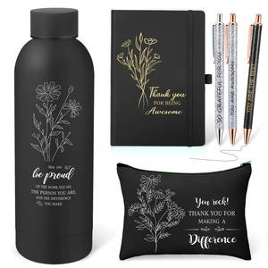 lot 9098 image: Funnymoom 6 Pcs Teacher Appreciation Gift Set for Graduation Thank You Gifts May You Be Proud Double Wall Vacuum Stainless Steel Tumbler Printed Bag and Pen A5 Notebook for Nurse Women(Black)