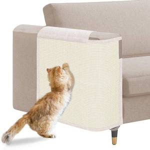 lot 9116 image: Cat Scratch Sofa Protector,23.6 L19.7 W Cat Scratch Furniture Protector Pad, Couch Arm Sheild with Natural Sisal for Protecting Couch Sofa Chair Furniture(BeigeRight Handed)