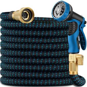 lot 9146 image: 50 ft Expandable Garden Hose - Ultra Flexible,Durable Collapsible Latex Core & Solid Brass Fitting, No Kink-Free Expanding Garden Pipes Hose - RV, Gardening Marine and Camper Water Garden Hoses